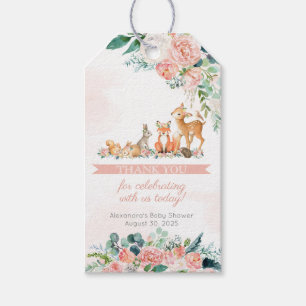 Lovely Forest Woodland Animals Girl Baby Shower Gift Tags