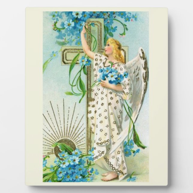 Lovely Forget Me Not Angel  Plaque (Front)