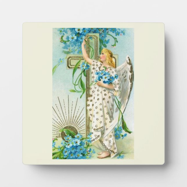 Lovely Forget Me Not Angel  Plaque (Front)