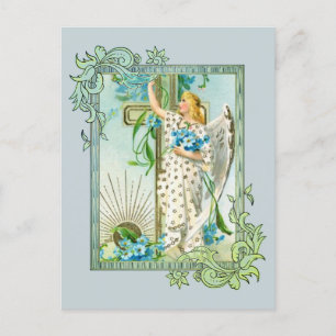 Lovely Forget Me Not Angel Postcard