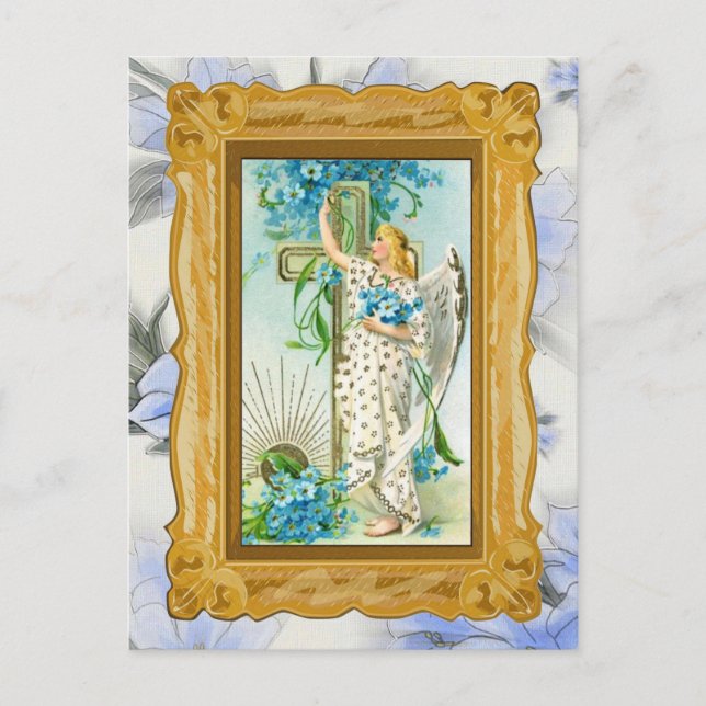 Lovely Forget Me Not Angel Postcard (Front)