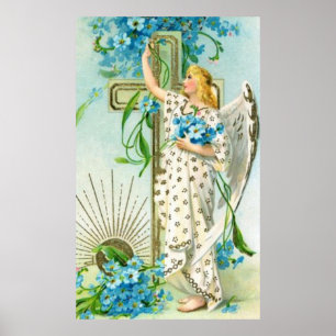 Lovely Forget Me Not Angel Poster