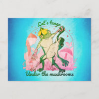 Lovely Frog Couple with Mushrooms Dance