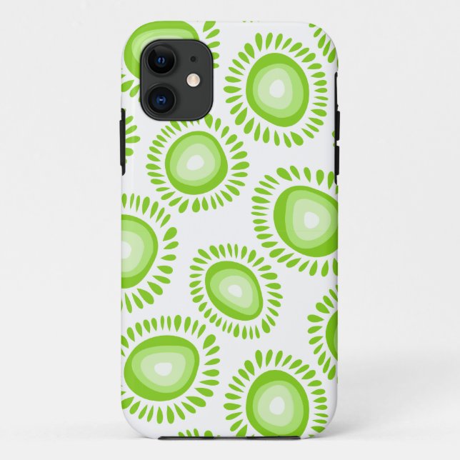 Lovely funky green flowers iPhone 5 Case (Back)