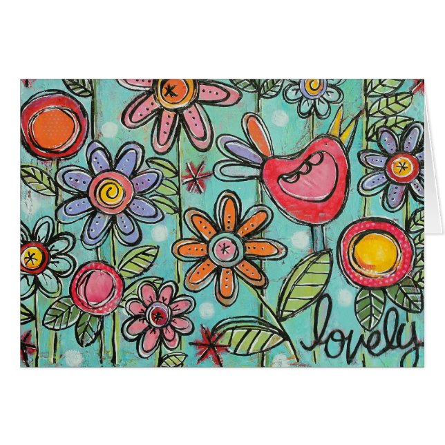 Lovely Garden Sweet Horizontal Card (Front Horizontal)