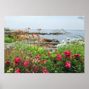 LOVELY GARDEN VIEW OF OCEAN COVE POSTER