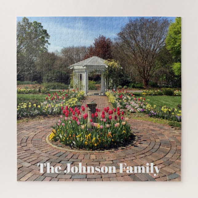 Lovely Garden White Gazebo Jigsaw Puzzle (Vertical)