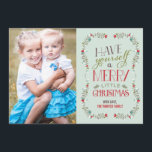 Lovely Garlands Christmas Photo Card - Light Blue<br><div class="desc">Celebrate the holiday season with this adorable holiday card by Berry Berry Sweet. Available in other colours.</div>