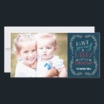 Lovely Garlands Holiday Photo Card - Navy<br><div class="desc">Celebrate the season with this modern and stylish holiday photo card from Berry Berry Sweet.</div>