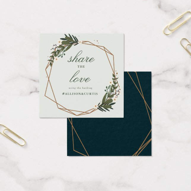 lovely geometric floral wedding hashtag card (Office)