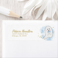 Lovely Ghost Halloween Baby Shower Label