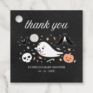 Lovely Ghost Halloween Baby Shower Thank You Favour Tags