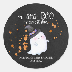 Lovely Ghost Halloween Girl Baby Shower   Classic Round Sticker