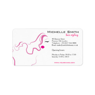 Lovely girl icon  pink hair Hairstyling branding Label