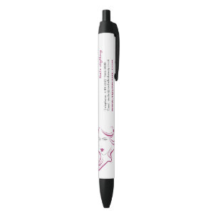 Lovely girl icon purple hair Hairstyling branding Black Ink Pen