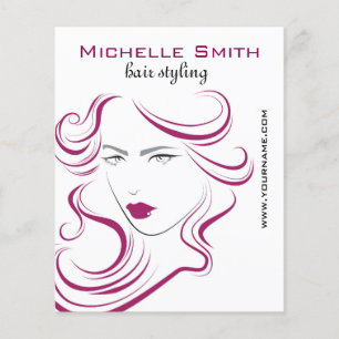 Lovely girl icon purple hair Hairstyling branding Flyer