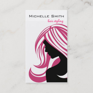Lovely girl with pink hair Hairstyling branding Business Card