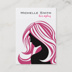 Lovely girl with pink hair Hairstyling branding Business Card