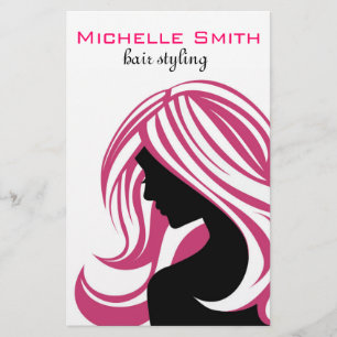Lovely girl with pink hair Hairstyling branding Flyer