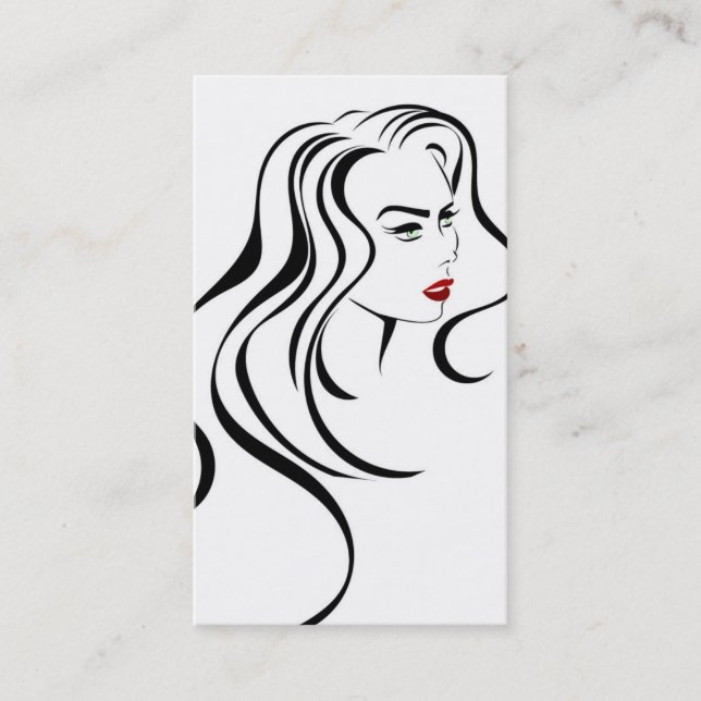 Lovely girl with wavy hair and Makeup Icon Business Card (Front)