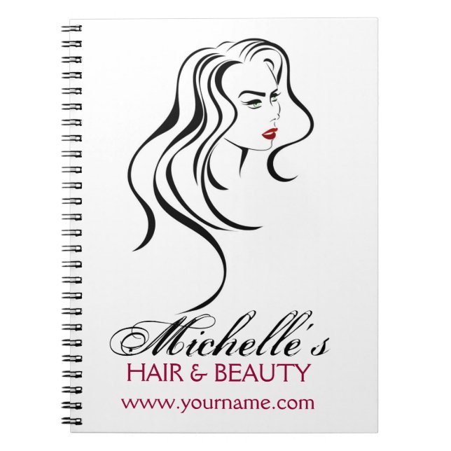 Lovely girl with wavy hair and Makeup Icon Notebook (Front)