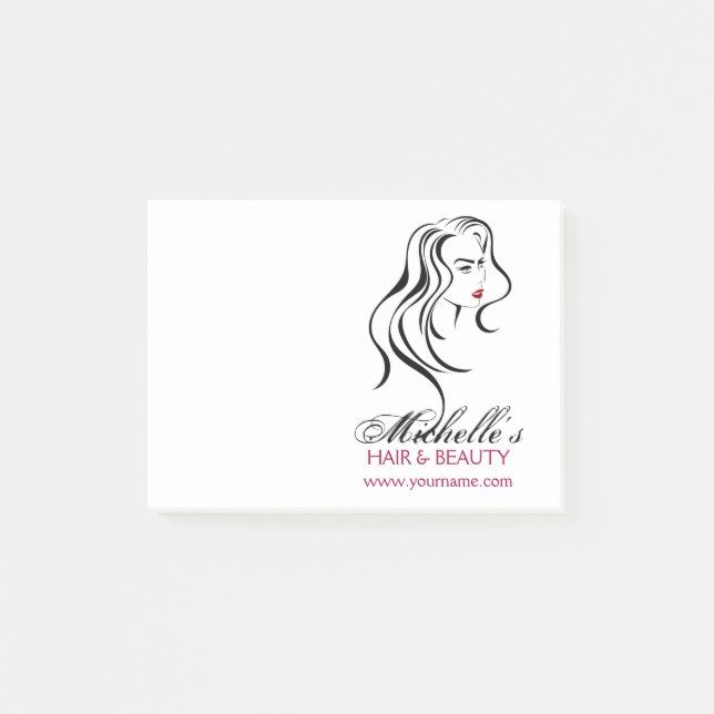Lovely girl with wavy hair and Makeup Icon Post-it Notes (Front)