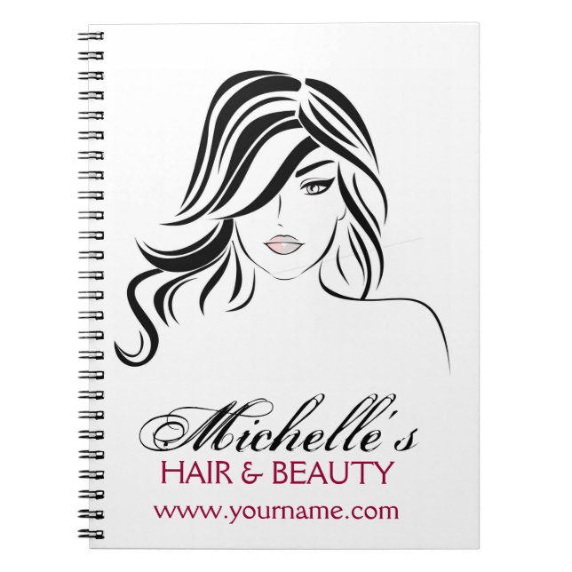 Lovely girl with wavy hair and Makeup Icon Spiral Notebook (Front)