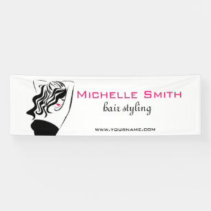 Lovely girl with wavy hair Hairstyling branding Banner