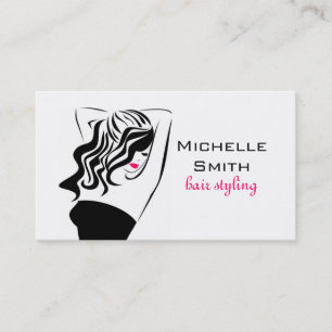 Lovely girl with wavy hair Hairstyling branding Business Card