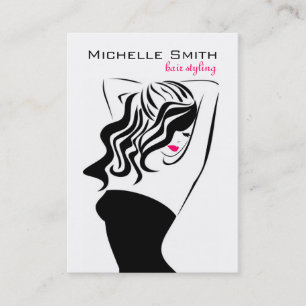 Lovely girl with wavy hair Hairstyling branding Business Card