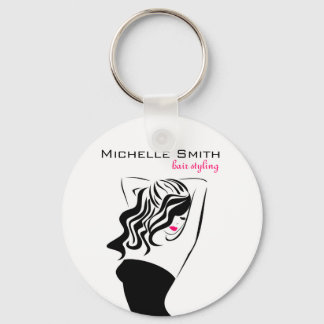 Lovely girl with wavy hair Hairstyling branding Key Ring