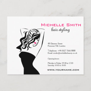 Lovely girl with wavy hair Hairstyling branding Postcard