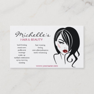 Lovely girl with wavy hair Makeup Icon Business Card