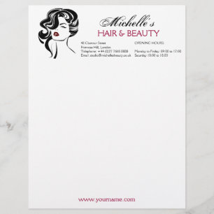 Lovely girl with wavy hair Makeup Icon Custom Letterhead