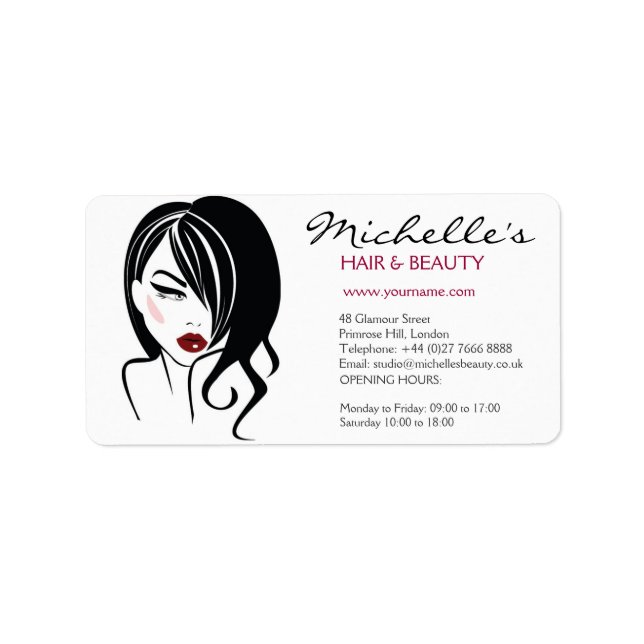 Lovely girl with wavy hair Makeup Icon Label (Front)