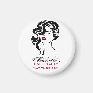 Lovely girl with wavy hair Makeup Icon Magnet