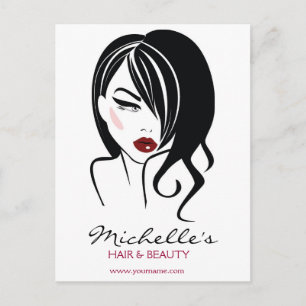 Lovely girl with wavy hair Makeup Icon Postcard