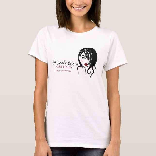 Lovely girl with wavy hair Makeup Icon T-Shirt (Front)