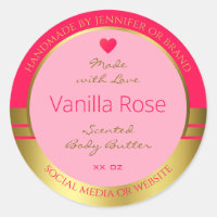 Lovely Girly Product Packaging Label Pink and Gold