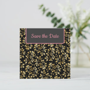 Lovely Gold Floral Save The Date