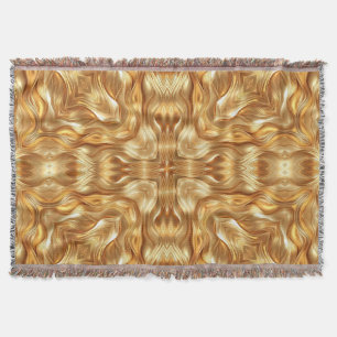 Lovely golden abstract pattern throw blanket
