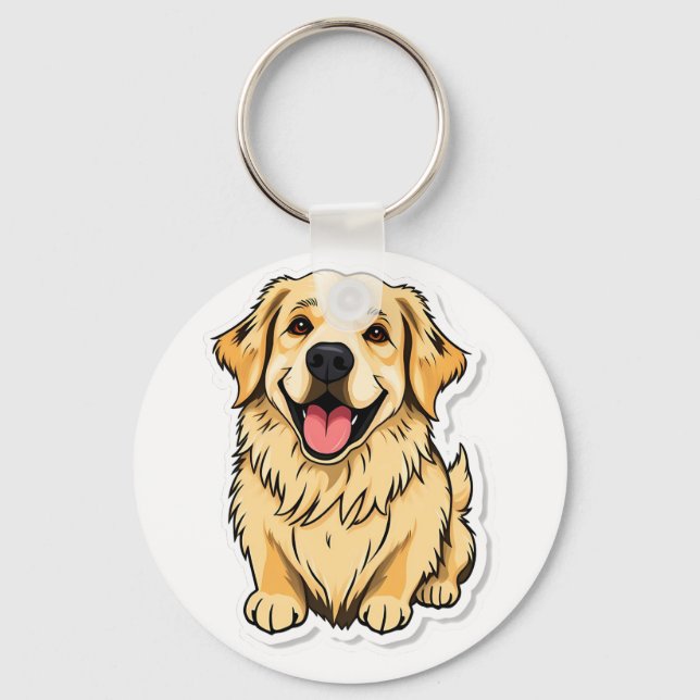 Lovely Golden Retriever Keychain (Front)