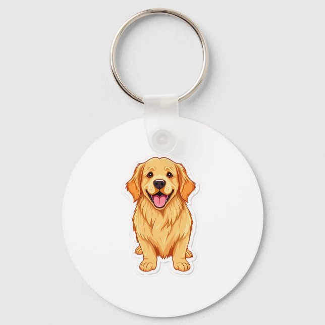 Lovely Golden Retriever Keychain (Front)