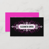 Lovely Gothic Business Card Pink/Black (Front/Back)