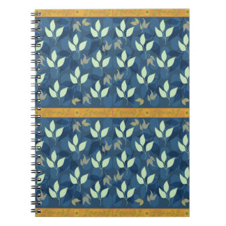 Lovely Green and Blue Leafy Pattern Notebook