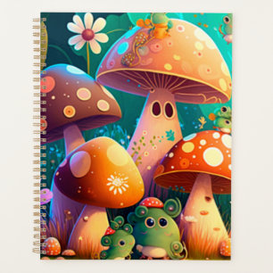 Lovely green cute baby mushrooms       planner