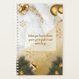 Lovely green Gold Marble Custom Motivational Quote Planner