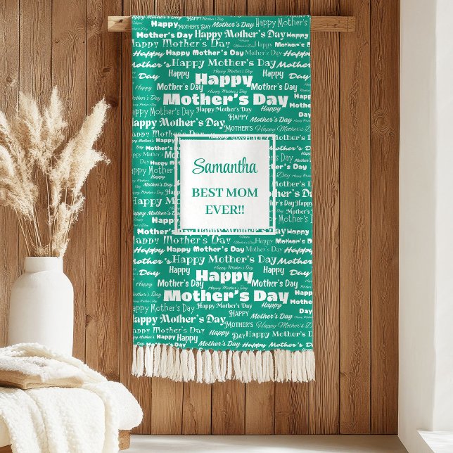 Lovely Green Typography Mother’s Day Best Gift Sherpa Blanket (Lovely Green Typography Mother’s Day Best Gift Sherpa Blanket)