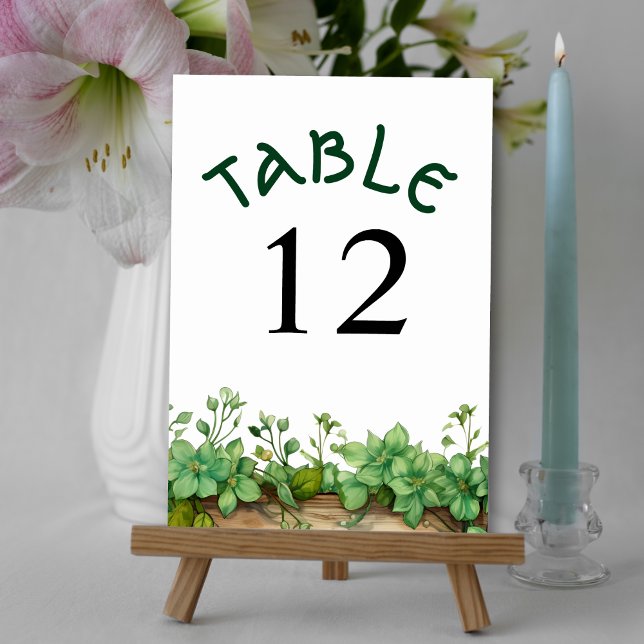 Lovely greenery St patricks day Irish wedding Table Number (Creator Uploaded)