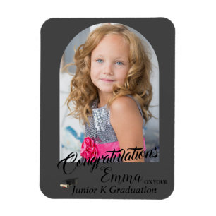 Lovely Grey Congratulations JK Graduation Photo Magnet